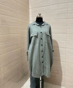 ZARA Oversized Button-Down Shirt Dress
