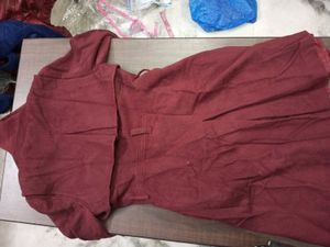 Maroon Woolen Coat With Slim Design