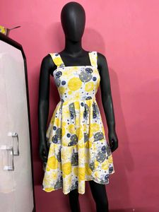 Yellow Celestial Print Sundress