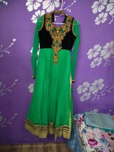 Green Embellished Ethnic Gown