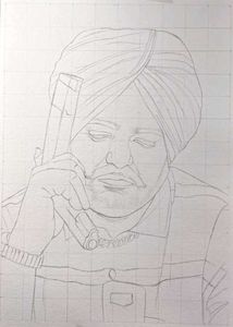 Sidhumoosewala Outline Drawing
