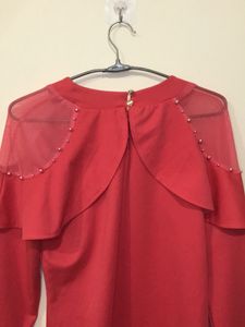 Stunning Carrot Color To With Beaded Shoulders