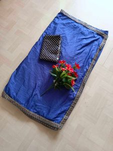 Saree With Heavy Blouse 💙