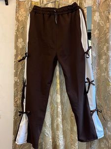 Brown Ribbon Accent Pants
