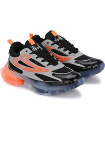Sporty Black Grey Orange Athletic Sneakers