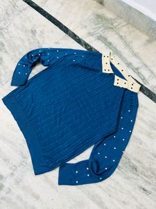 Blue Polka Dot Sweater