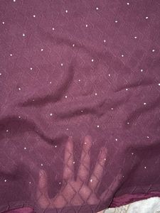Burgundy Georgette Stone Work Saree