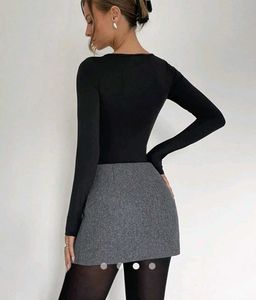 Gray Mini Skirt