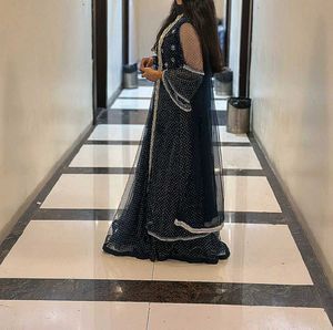 Elegant Navy Blue Anarkali Suit