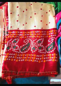 (new)chunari print satin silk saree