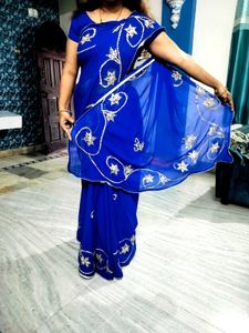 Elegant Blue saree with blouse