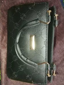 New Elegant Black Clutch with Gold Accents