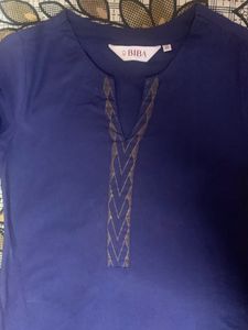 BIBA Navy Blue Kurta Set Size - S
