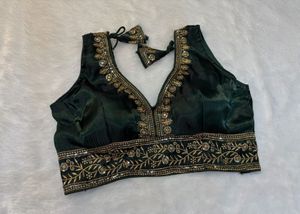 Elegant Green Embroidered Blouse