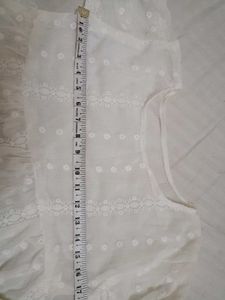 White Kurti Embroidered Dress