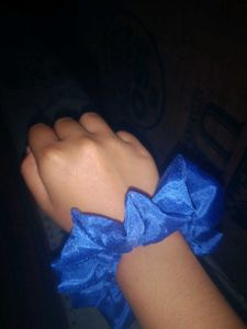 Blue Floral Scrunchie