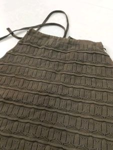 Textured Olive Halter Top