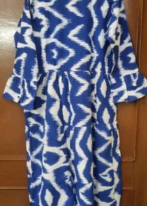 Blue &amp; White Print Dress