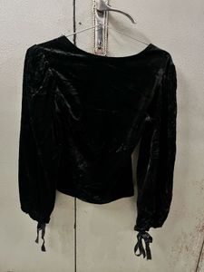 Velvet Top &amp; Suede Mini Skirt Set