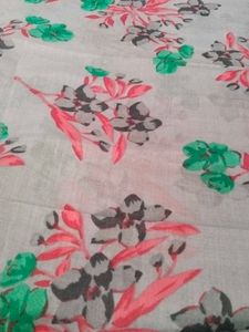 Cotton Embroidered Round Neck,Bottom Plain