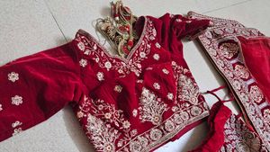 Gorgeous Red Embroidered Lehenga Choli bridal leha
