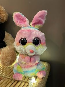 Rainbow Striped Bunny Plush
