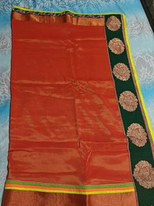 Elegant Orange & Green Saree