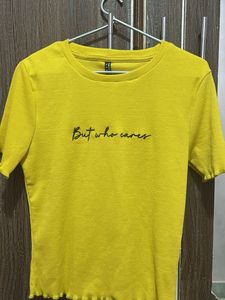 Yellow Graphic Crop Top