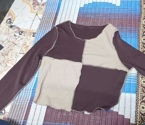 Two-Tone Long Sleeve Top