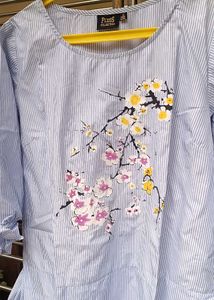 Striped Floral Blouse