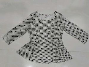 Peplum Polka Top