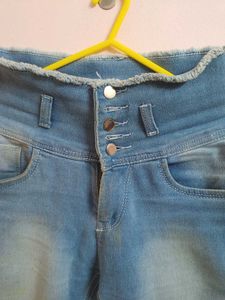 High-Waisted Denim Jeans