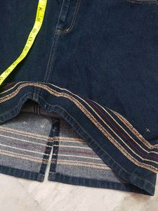 Denim Embroided Skirt