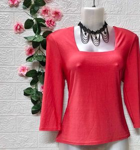 🎁Buy Two Get One Free🎁Red Square Neck Top