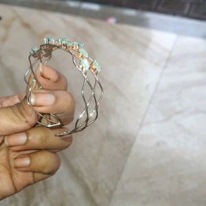 💫 Mint Crystal Lattice Cuff Bracelet 💫
