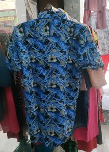 Blue Floral Print Shirt