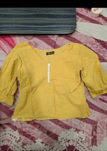 Yellow Button-Down Top