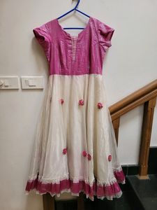 Beautiful Pink And White Frock