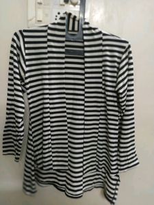 Black And White Striped Jacket Shrug