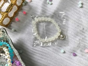 Pink Beaded Bracelet with Shell Charm