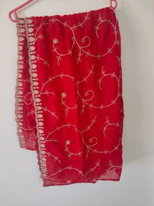 Gorgeous Red Embroidered Bridal gown