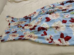 Beautiful Cotton Fabric Knee Length Frock .. Sleeveless....With Beautiful Print ..😍✨