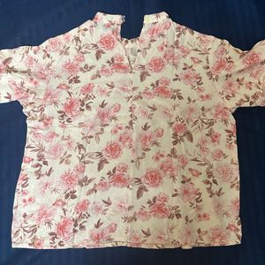 Floral Print Blouse - Bell Sleeves