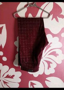 Burgundy Checkered Pants