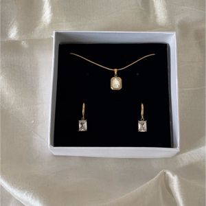 CZ Everyday Wear Necklace Set Anti-tarnish