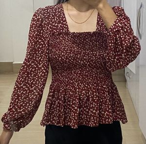 Floral Red Top