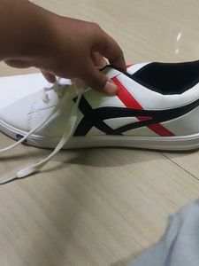 Striped White Sneakers