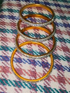 Sparkling Rhinestone Bangles - Set of 4