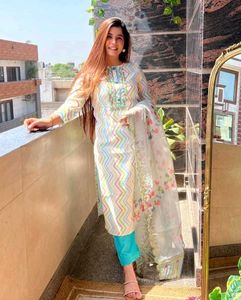 Trahimam Multicolor Women Kurti Pant Dupatta Set❤️