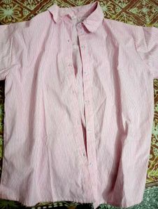 Pink Striped Button-Up Shirt